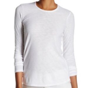 James Perse White Women's Tees Long Sleeve